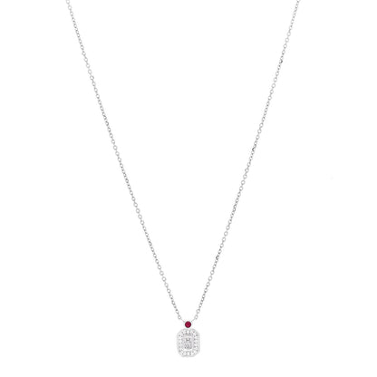 Harry Winston Platinum Diamond Ruby HW Logo Pendant Necklace 1 of 6