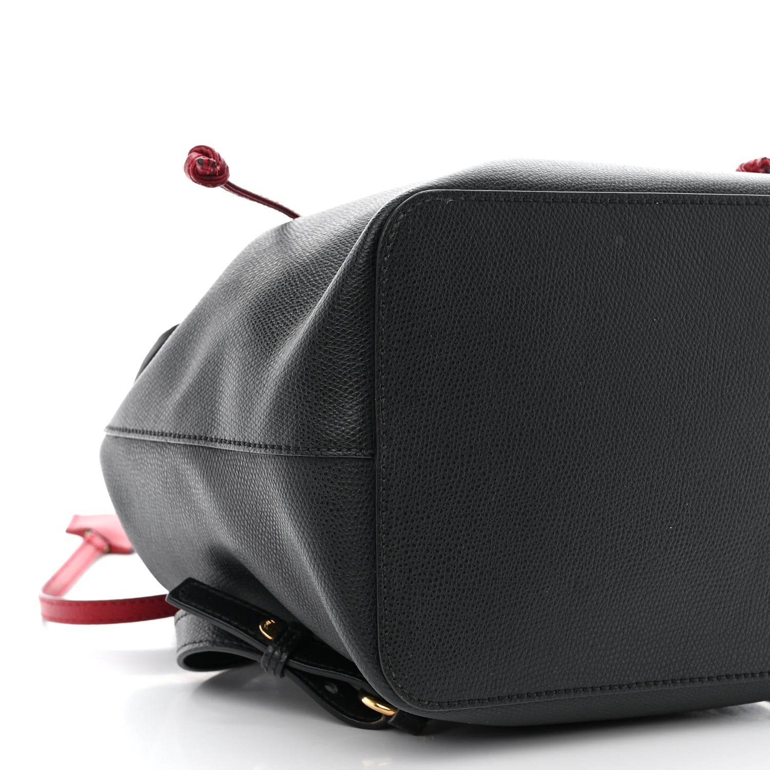Fendi Vitello Cruise Bi-Color FF 1974 Embossed F is Fendi Drawstring Backpack Black Fragola Maya 9 of 10