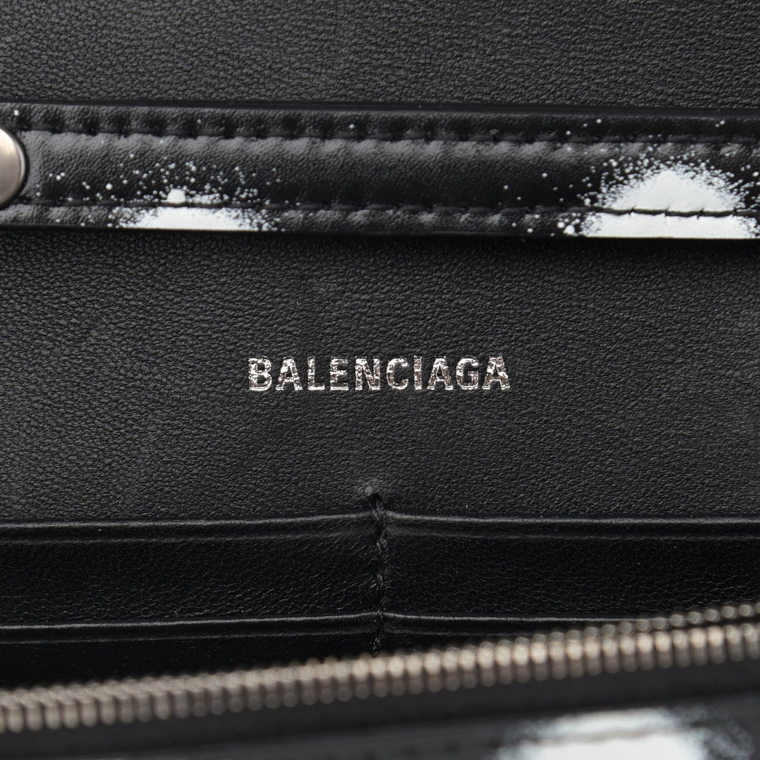 Balenciaga Shiny Box Calfskin Polka Dot Hourglass Chain Bag Black White 6 of 12