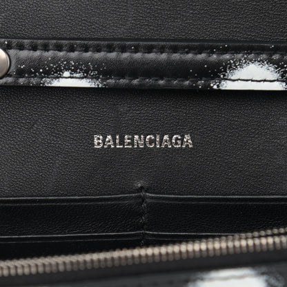 Balenciaga Shiny Box Calfskin Polka Dot Hourglass Chain Bag Black White 6 of 12
