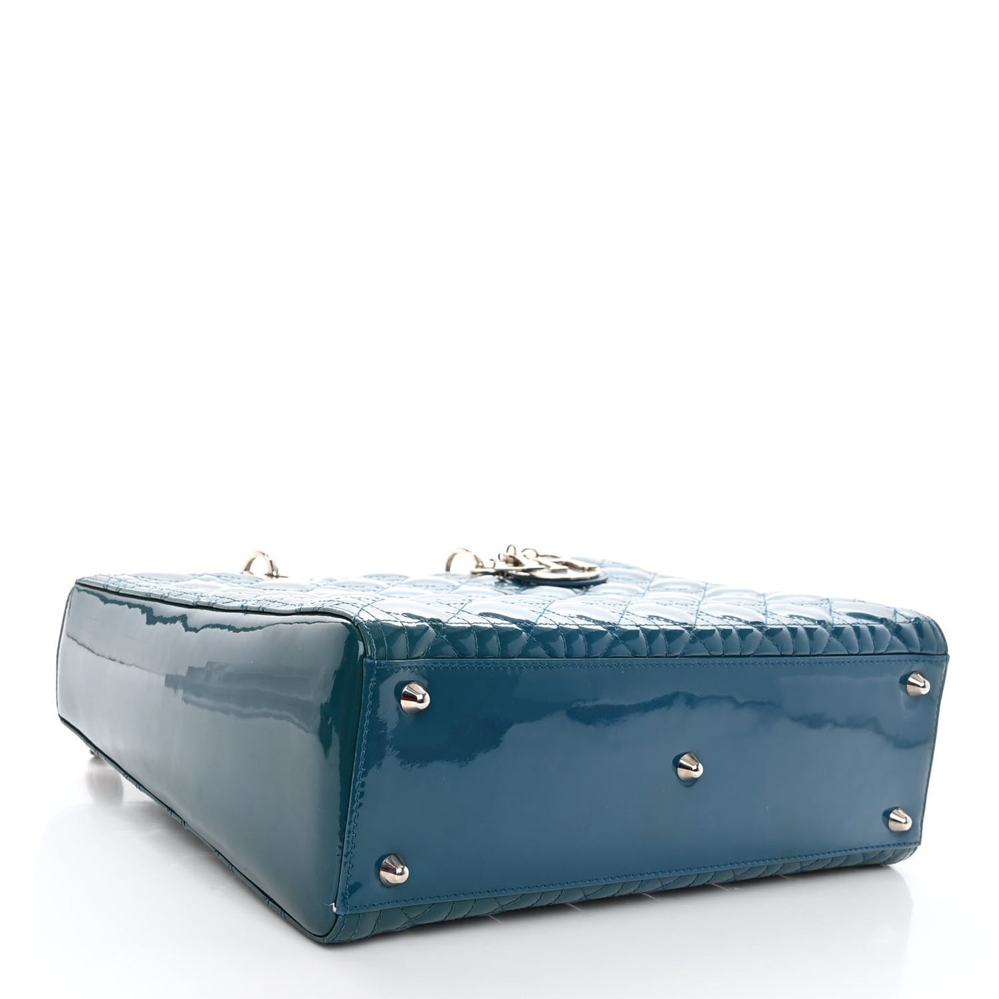 Patent Cannage Large Lady Dior Blue
