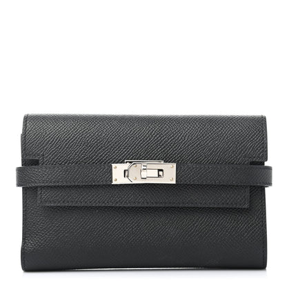 Hermes Epsom Medium Kelly Wallet Black 1 of 7