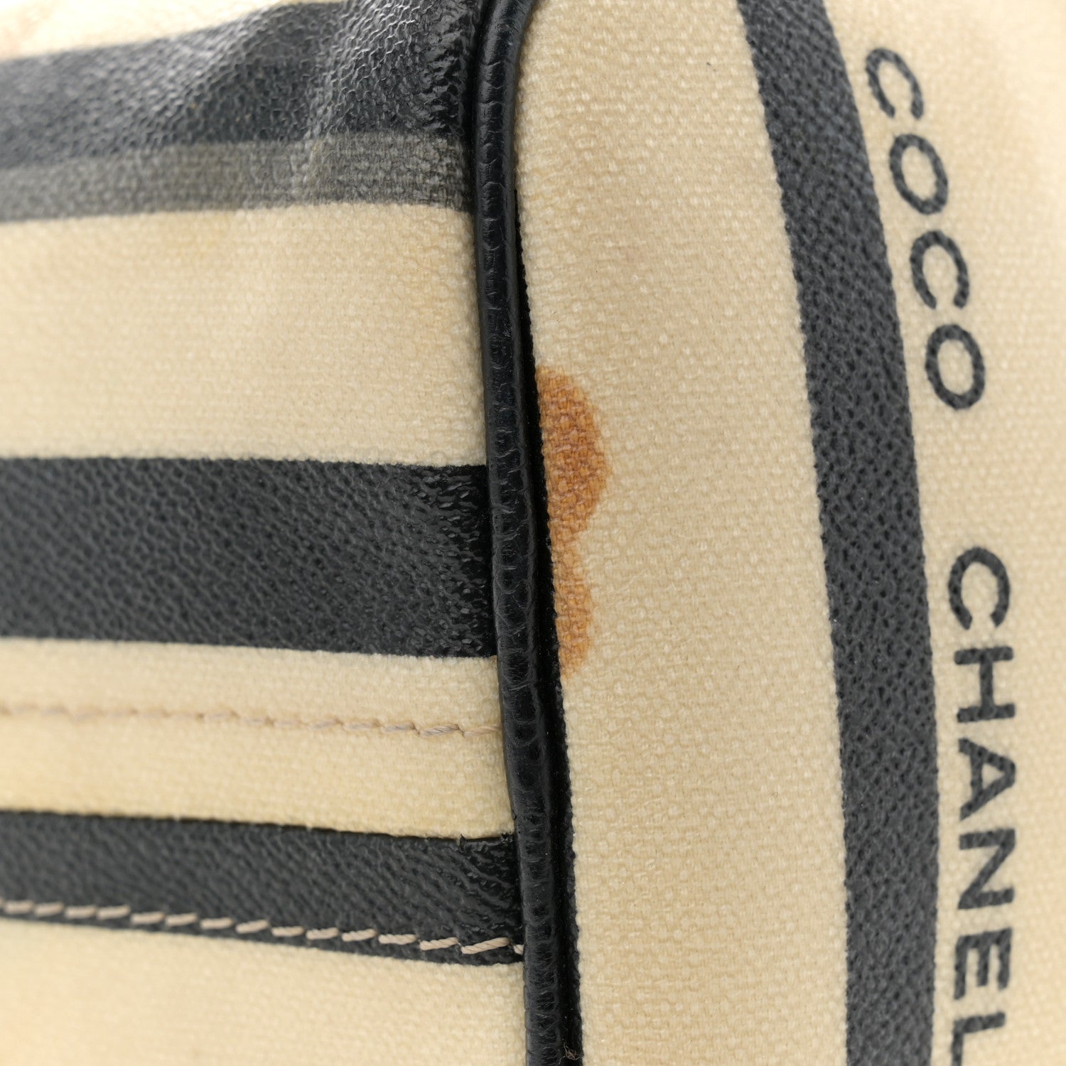 Chanel Coated Canvas Le Train Boston Bag Black 11 of 13