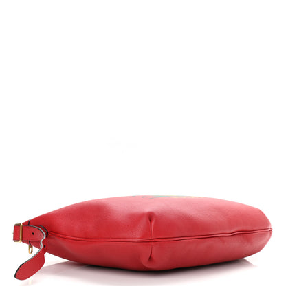Gucci Grained Calfskin Logo Half Moon Hobo Red 3 of 11