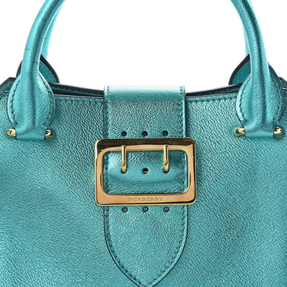 Burberry Metallic Soft Grain Calfskin Small Buckle Tote Emerald 12 of 12
