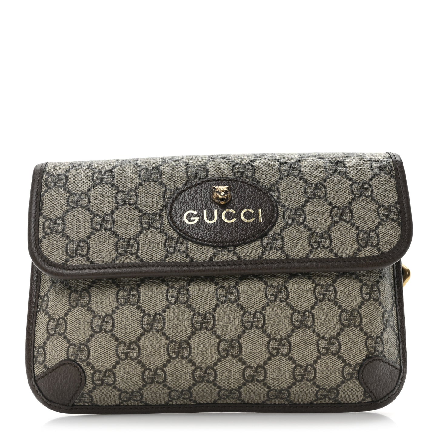 GG Supreme Monogram Neo Vintage Web Belt Bag Brown