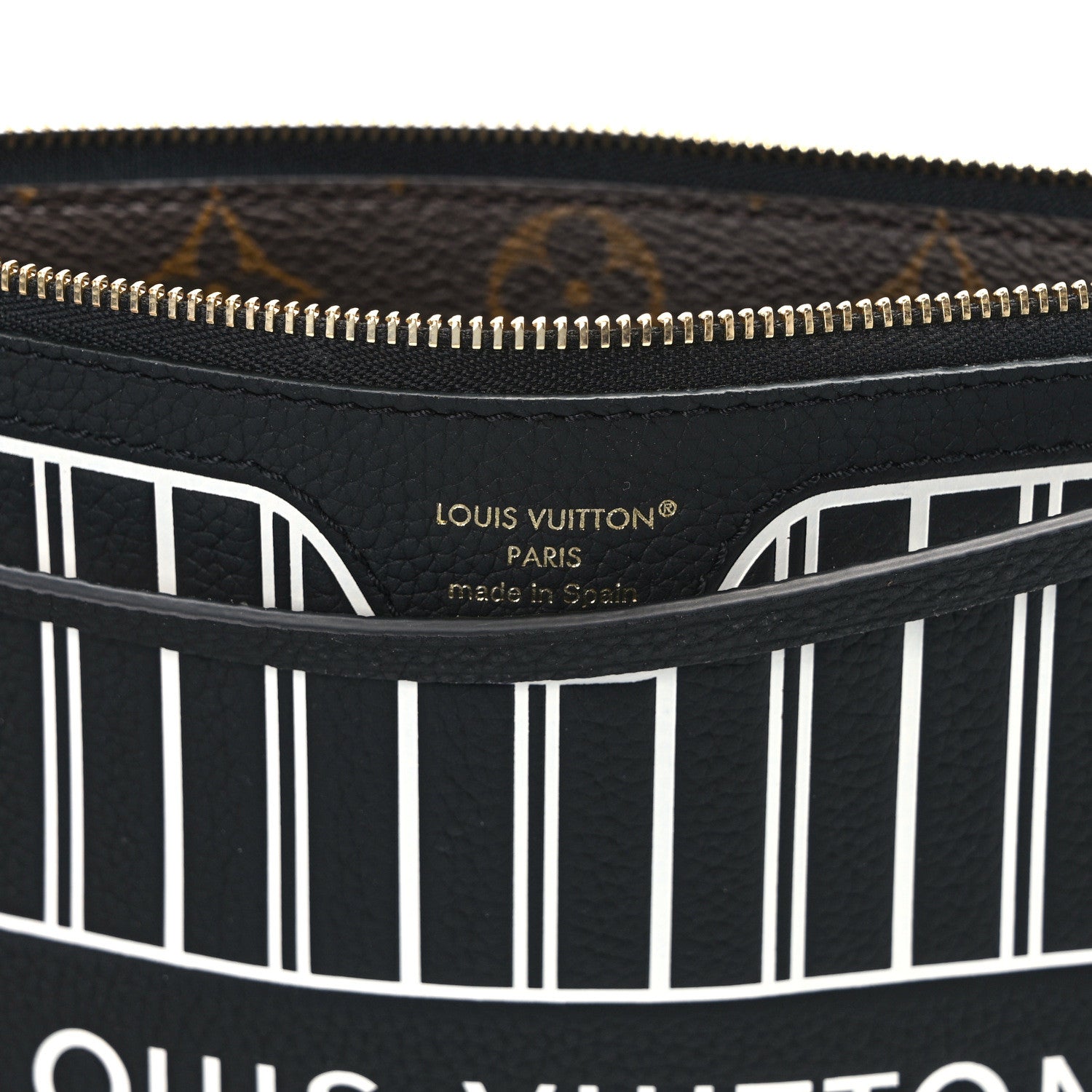 Louis Vuitton Calfskin Neverfull Inside Out MM Pochette Black 6 of 8