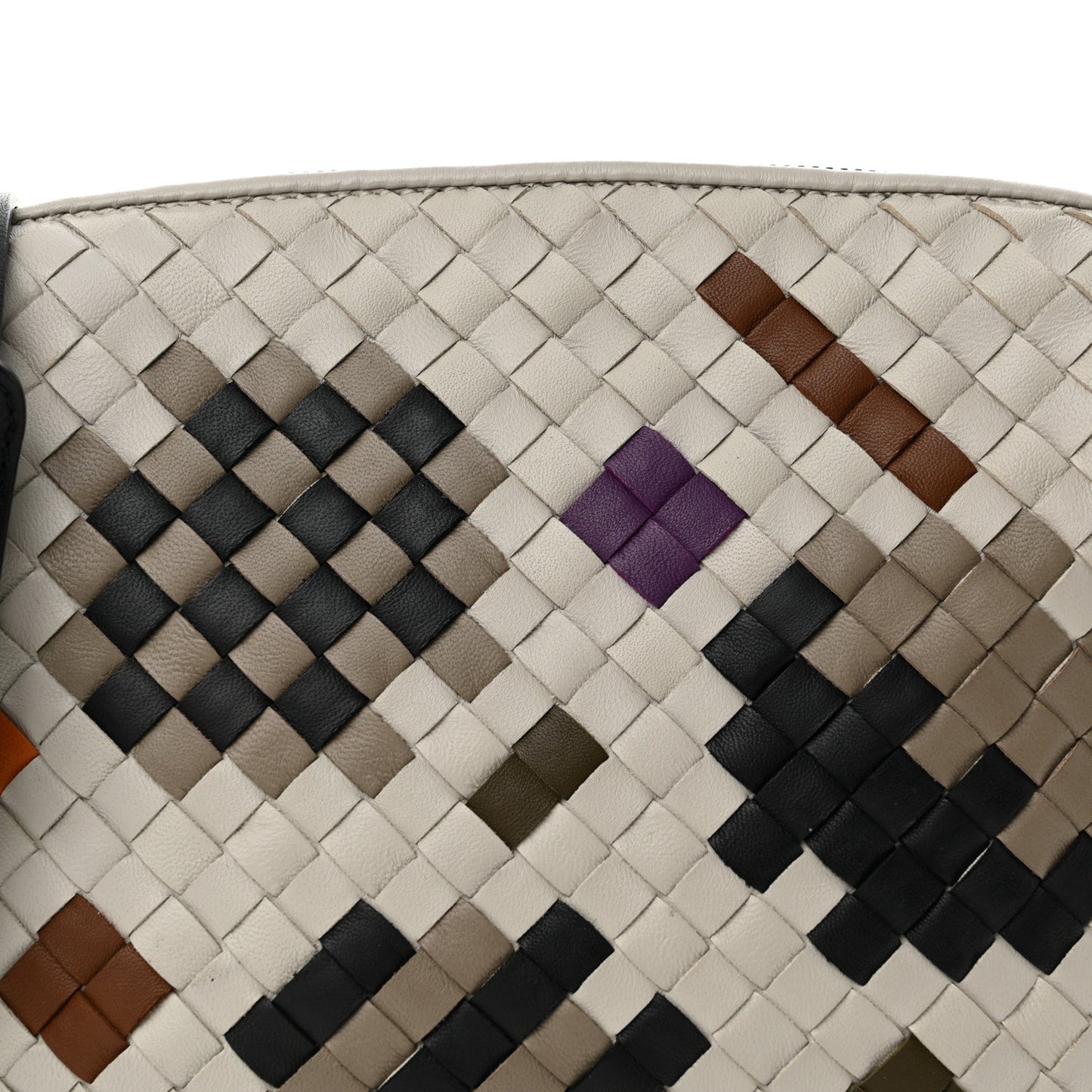 Nappa Intrecciato Nodini Crossbody Messenger Cement Abstract