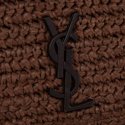 Saint Laurent Raffia Calfskin Monogram Medium Niki Chain Satchel New Nut 7 of 10