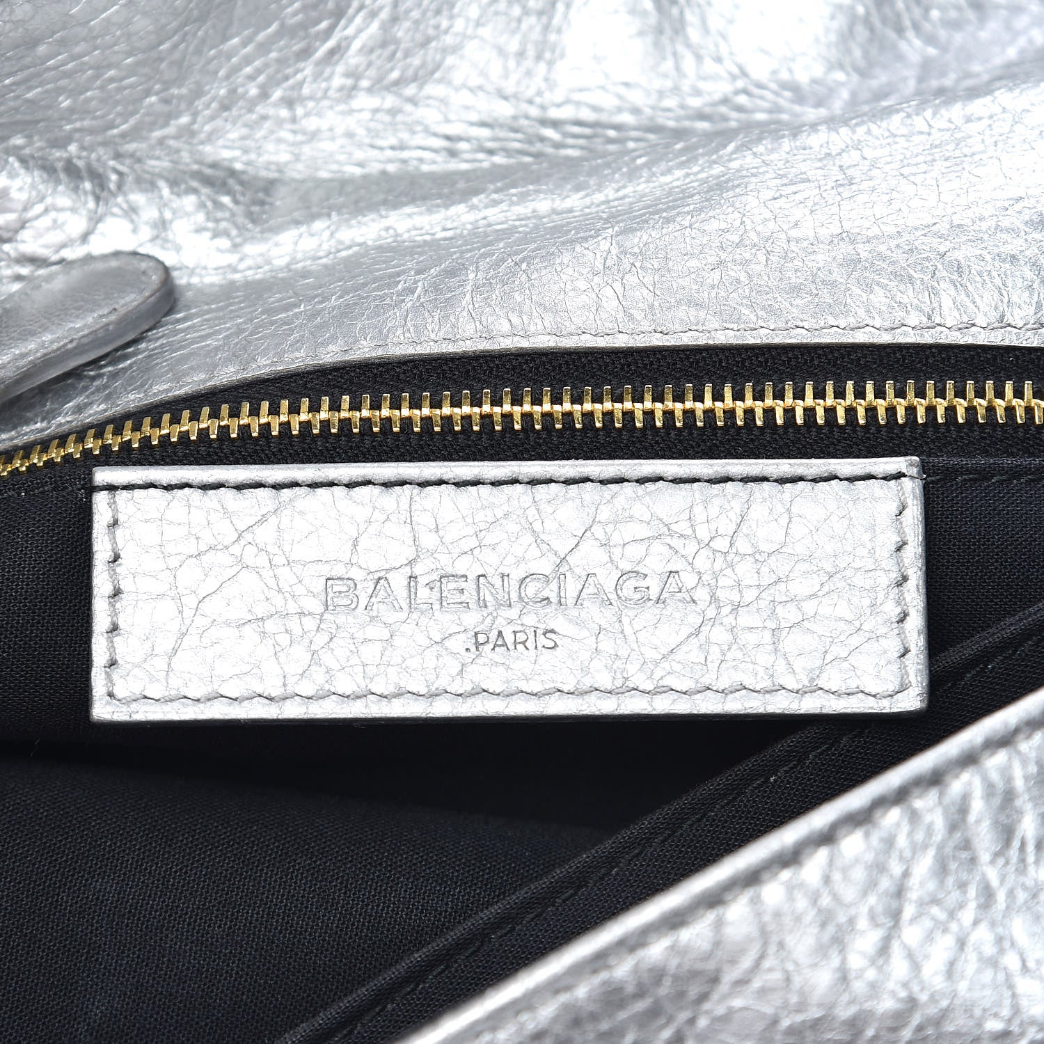Balenciaga Agneau Giant 12 Gold Hardware Envelope Strap Clutch Gris Aluminum 7 of 11