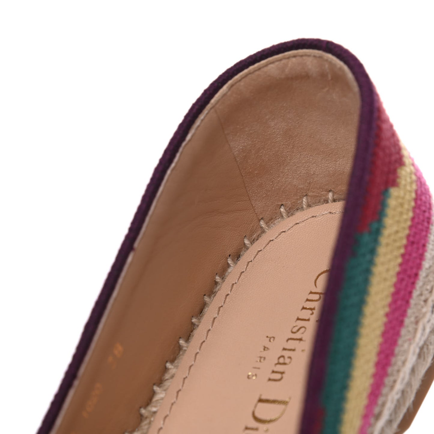 Cotton Embroidered Patchwork Granville Espadrille 38 Multicolor