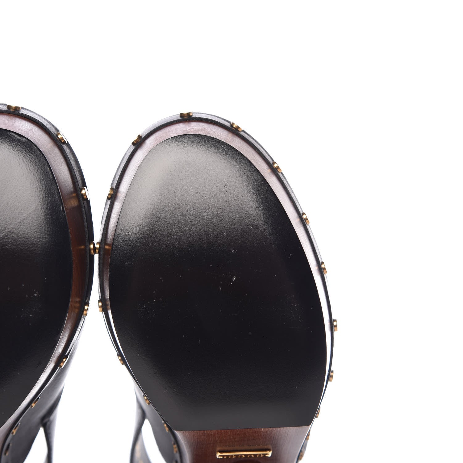 Gucci Betis Calfskin Horsebit Amstel Platform Slingback Clogs 39 Black 8 of 11