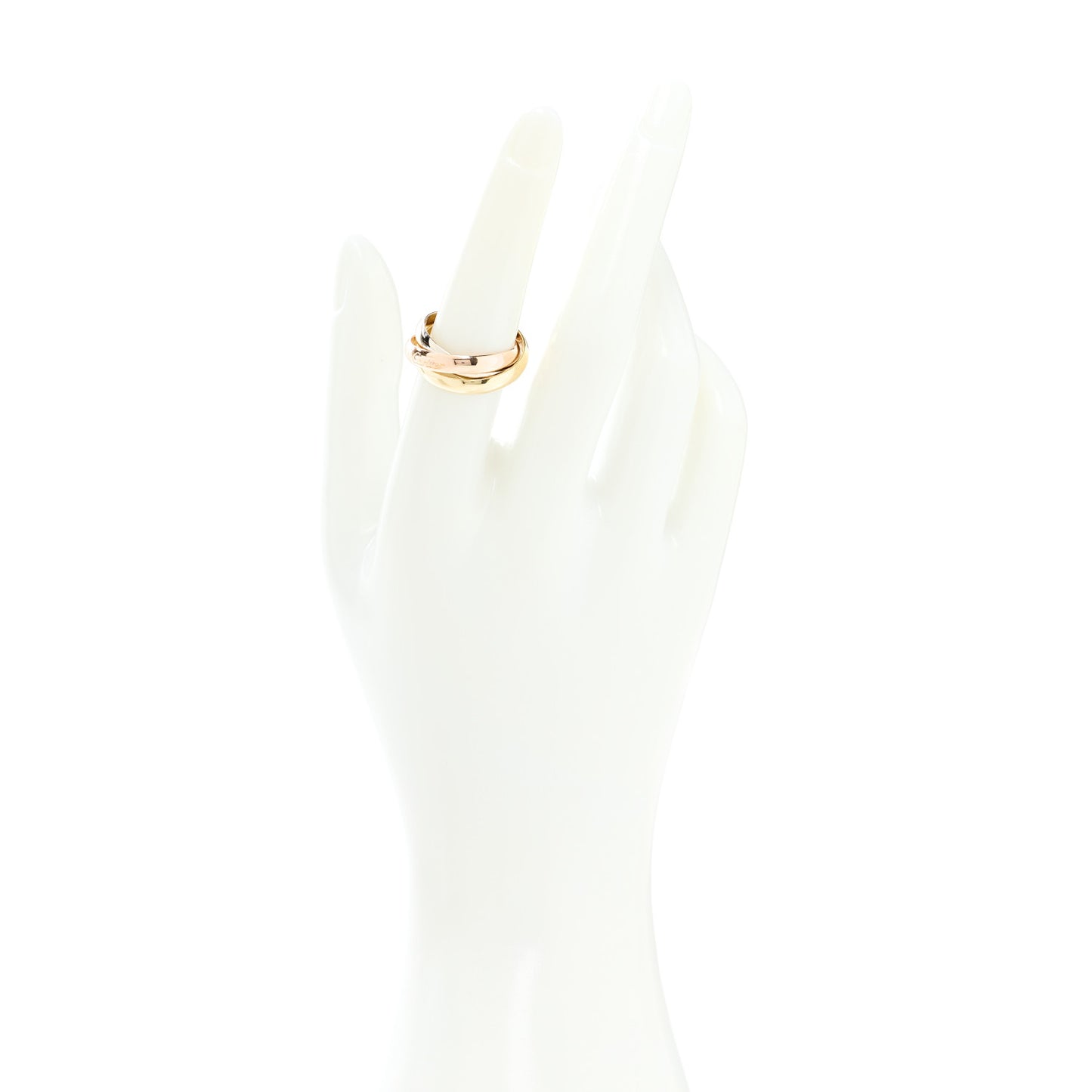 18K Pink Yellow White Gold Classic Les Must De Cartier Trinity Ring 54 6.75