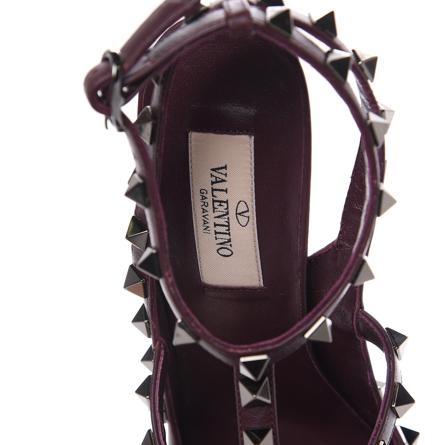 Patent Rockstud Ankle Strap 100mm Pumps 37.5 Rubin