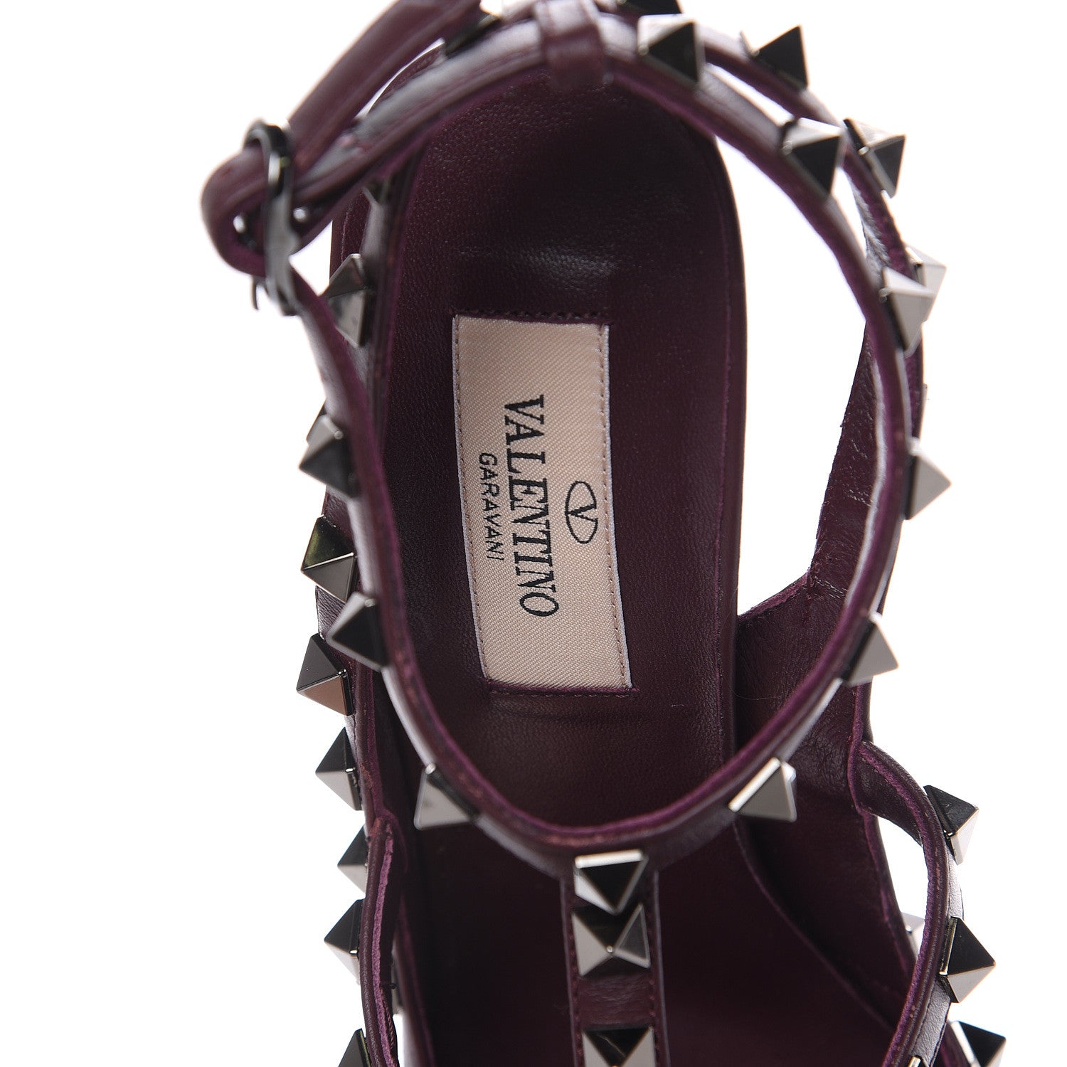 Valentino Garavani Patent Rockstud Ankle Strap 100mm Pumps 37.5 Rubin 7 of 7