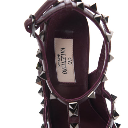 Valentino Garavani Patent Rockstud Ankle Strap 100mm Pumps 37.5 Rubin 7 of 7
