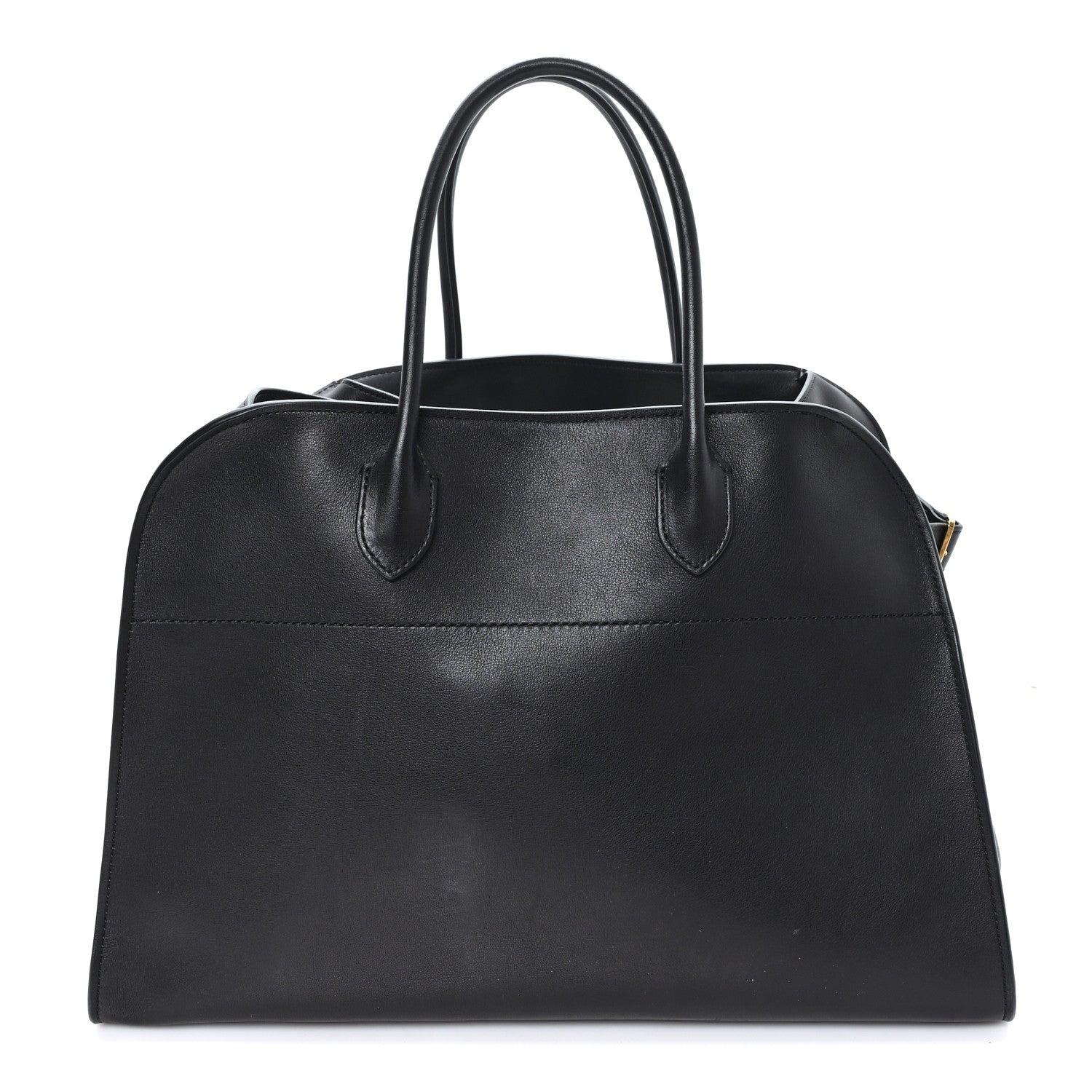 The Row Polished Saddle Calfskin Soft Margaux 15 Black 1 of 10