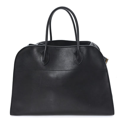 The Row Polished Saddle Calfskin Soft Margaux 15 Black 1 of 10