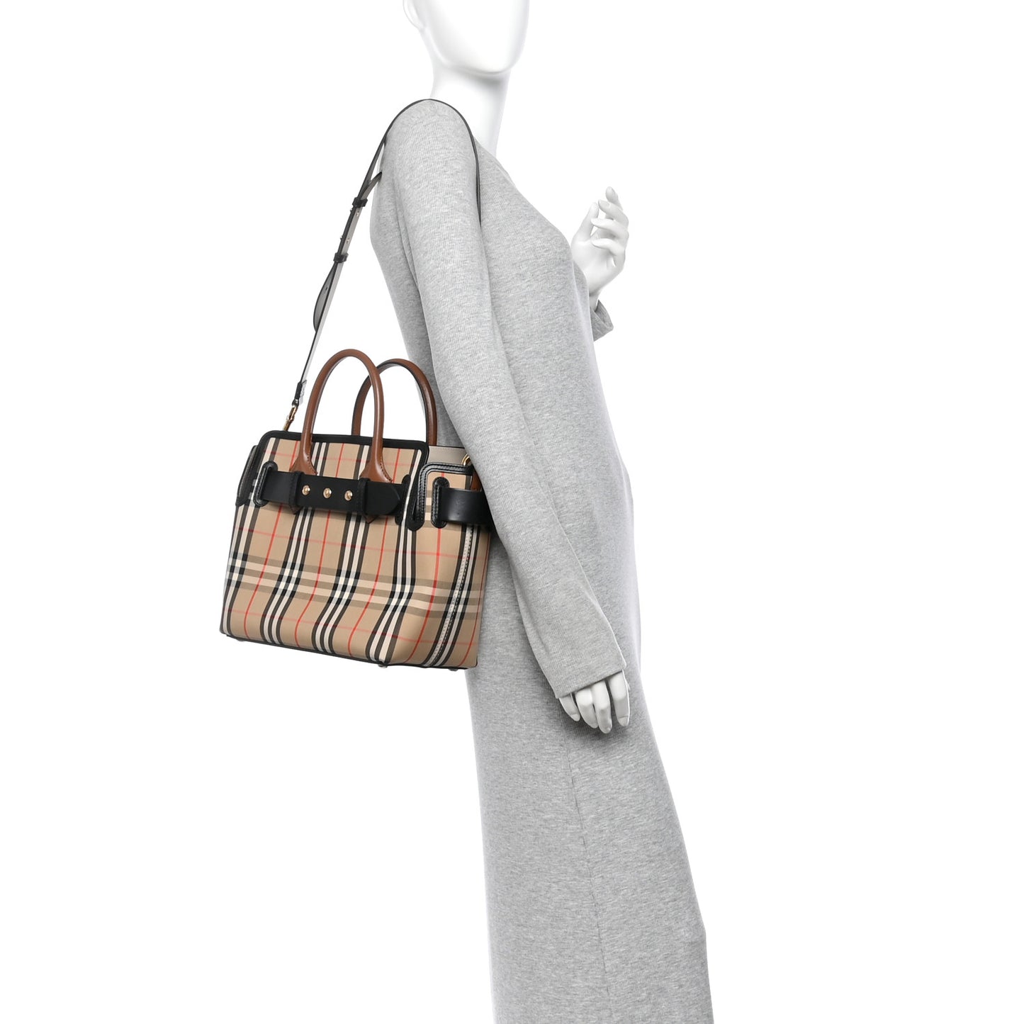 Calfskin Vintage Check Triple Stud Small Belt Bag Archive Beige