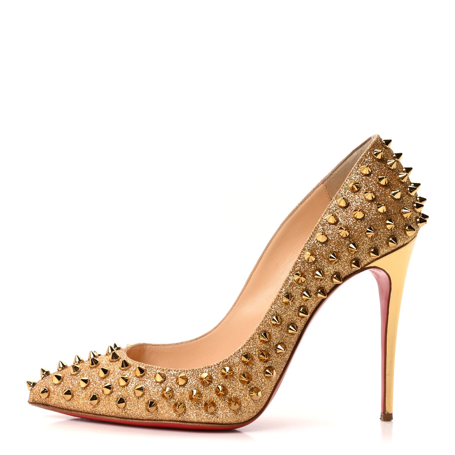 Christian Louboutin Glitter Mini Specchio Follies Spikes 100 Pumps