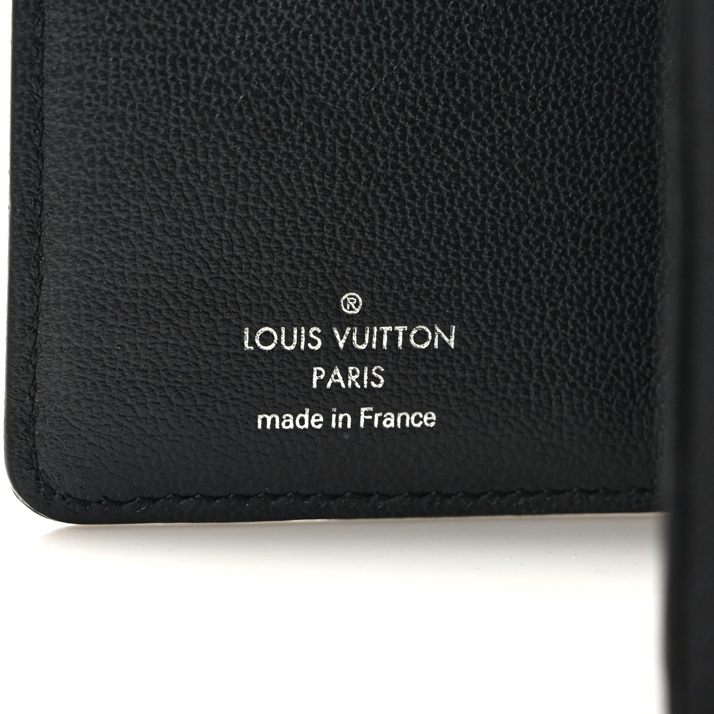 Lambskin Embossed Monogram Lou Coussin Wallet Black