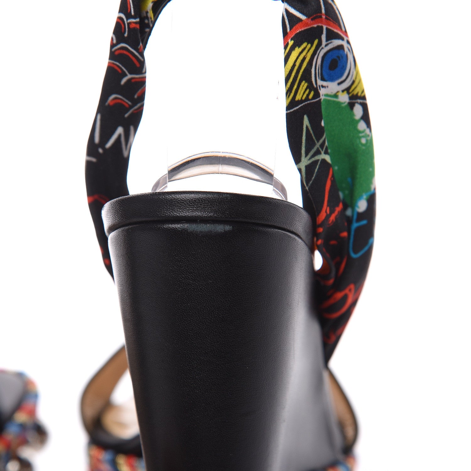 Christian Louboutin Patent Crepe Satin Loubitag Levantine 120 Wedge Sandals 36 Black 9 of 11