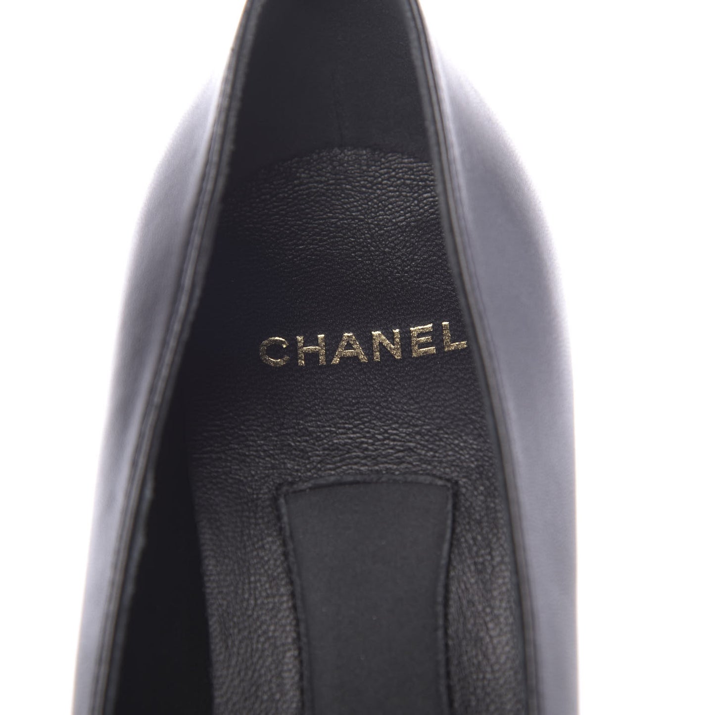 Lambskin Patent Cap Toe Pearl Pumps 38.5 Black