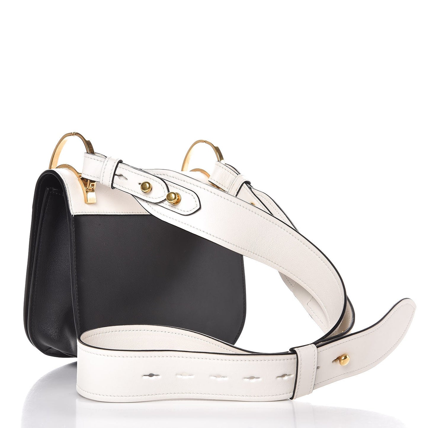 City Calf Pionniere Saddle Bag Black White