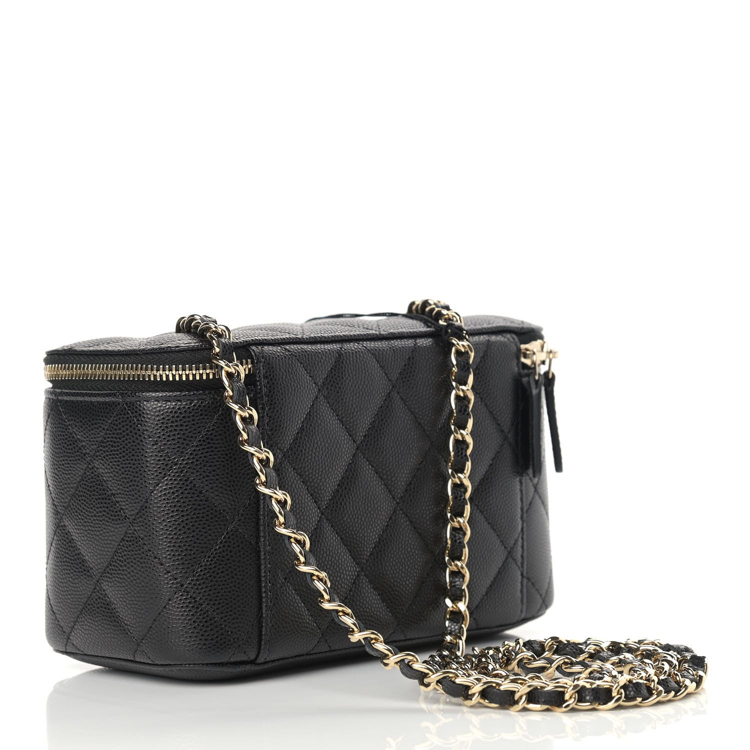 Chanel Caviar Quilted Small Vanity Case With Chain Black 3 of 9