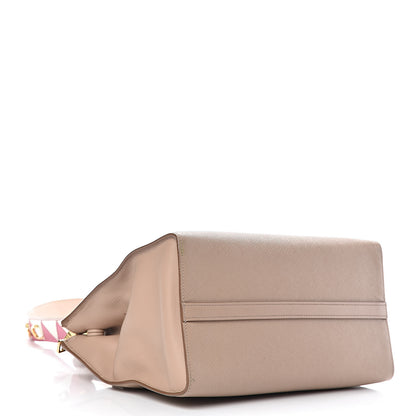 Prada Saffiano City Calfskin Greche Medium Paradigme Bag Cammeo Begonia 4 of 13