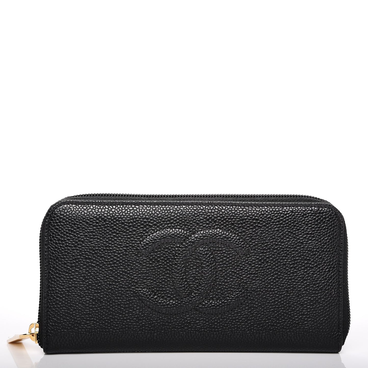 Caviar Timeless CC Large Gusset Zip Around Wallet Black