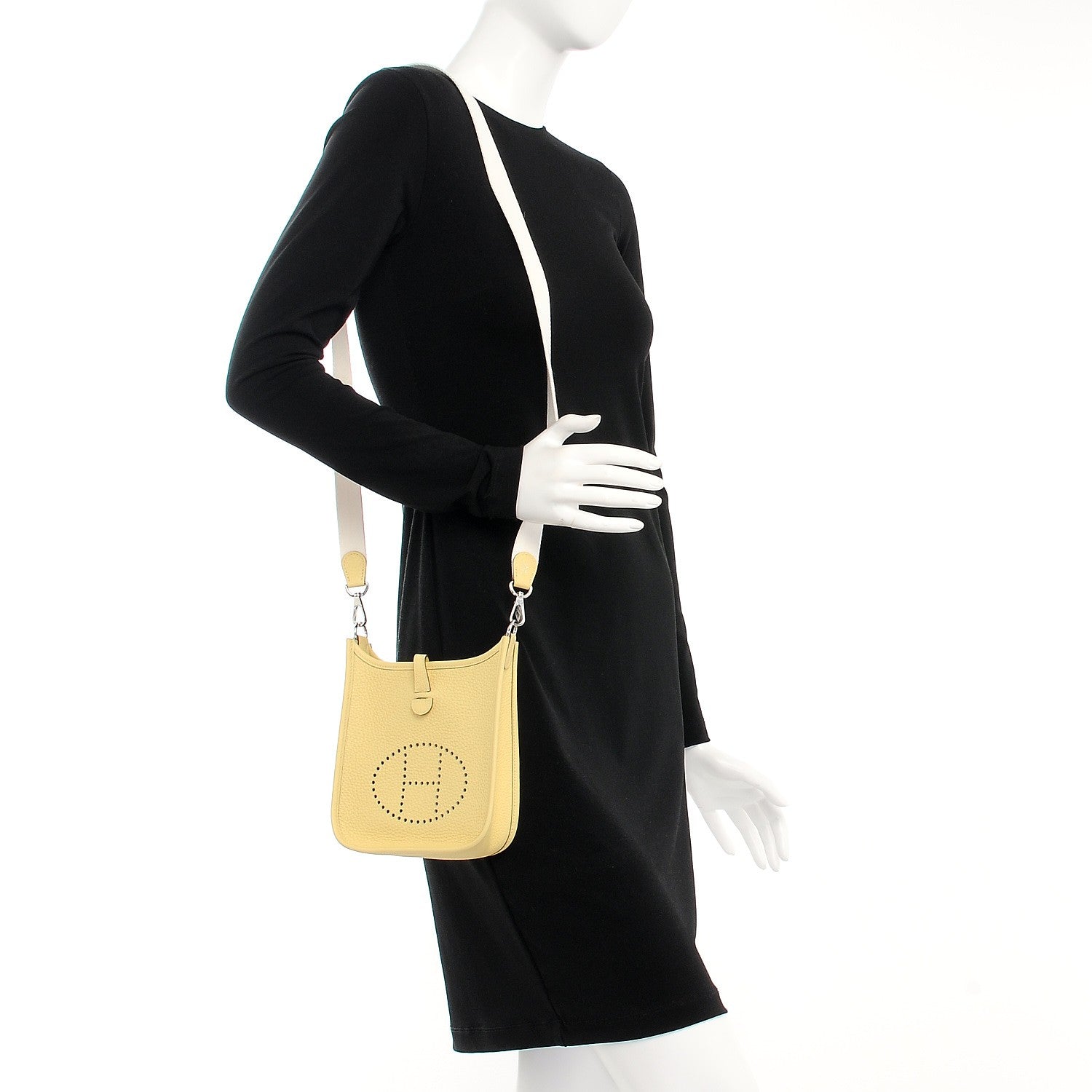 Hermes Taurillon Clemence Amazone Evelyne TPM Jaune Poussin Craie 2 of 8