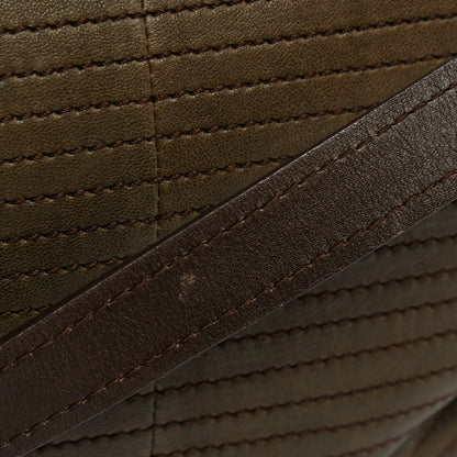 Lanvin Lambskin Stitched Padam Bowling Satchel Brown 12 of 14