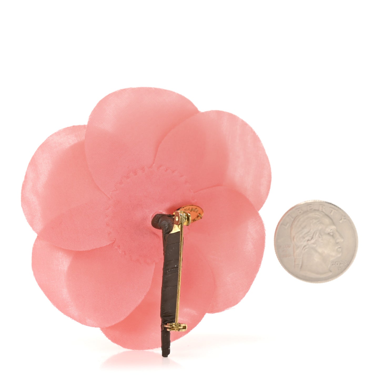 Silk Taffeta Camellia Brooch Pin Rose Pink