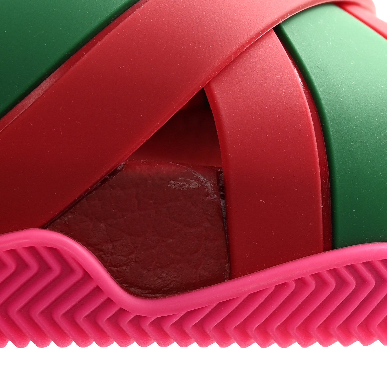 Gucci Rubber Web Womens Criss Cross Slide Sandals 41 Coral New Shamarock 10 of 13