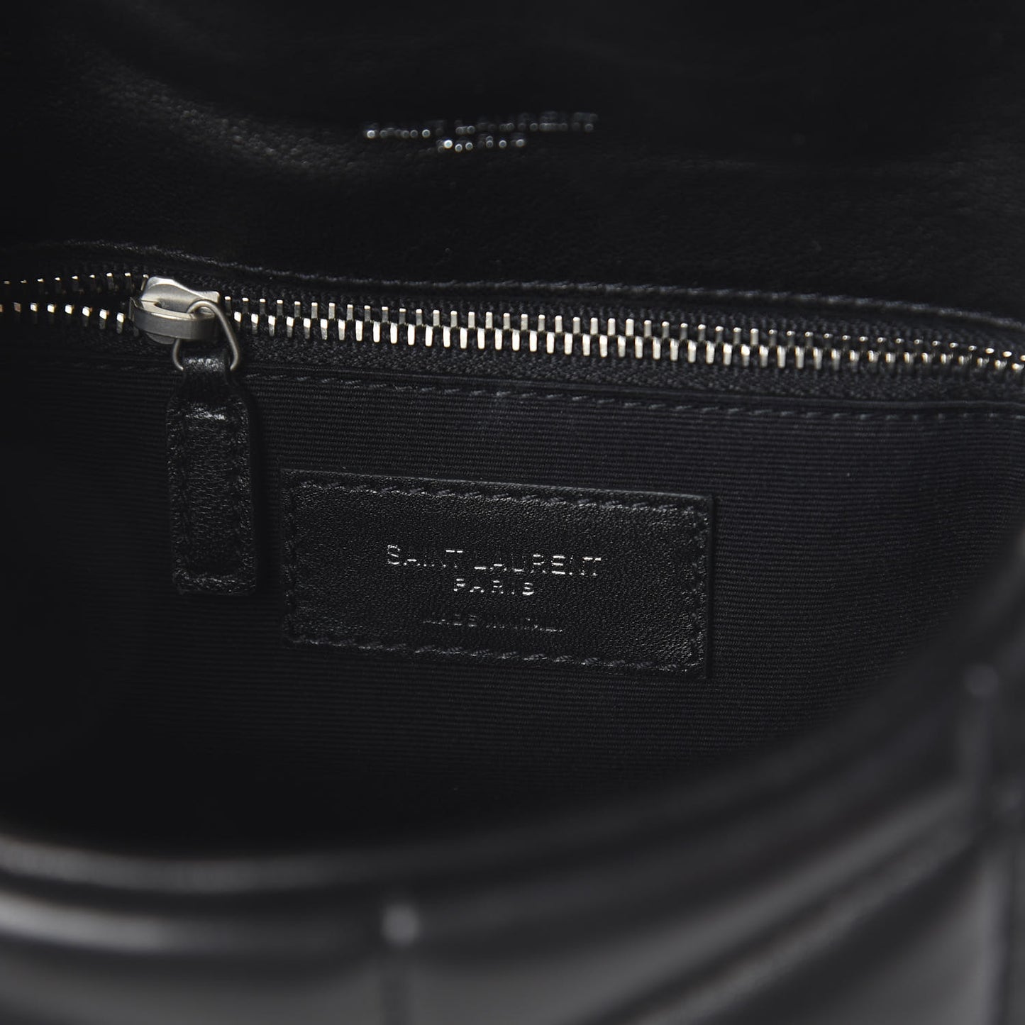 Lambskin Quilted Toy Loulou Puffer Monogram Chain Satchel Black