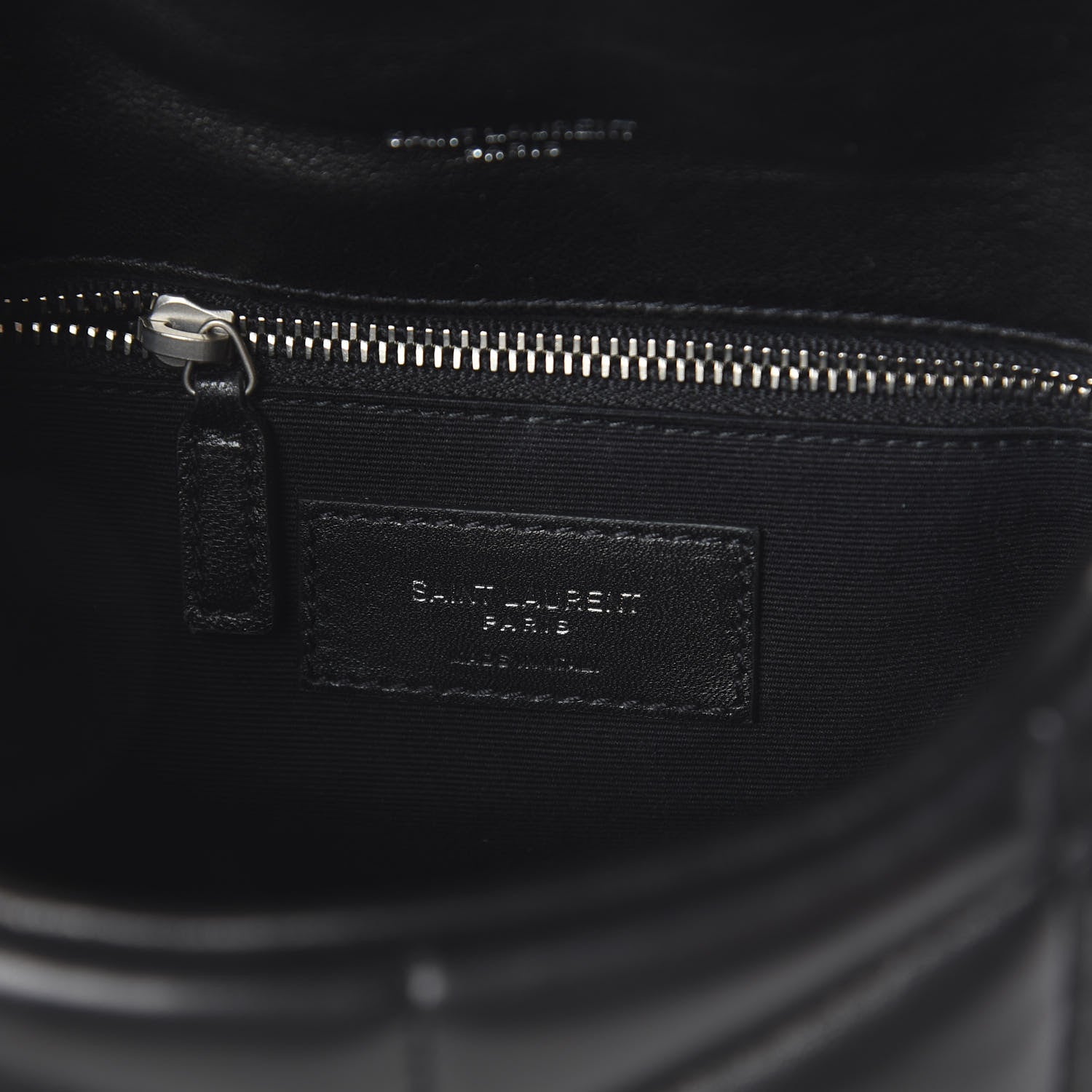 Saint Laurent Lambskin Quilted Toy Loulou Puffer Monogram Chain Satchel Black 7 of 7