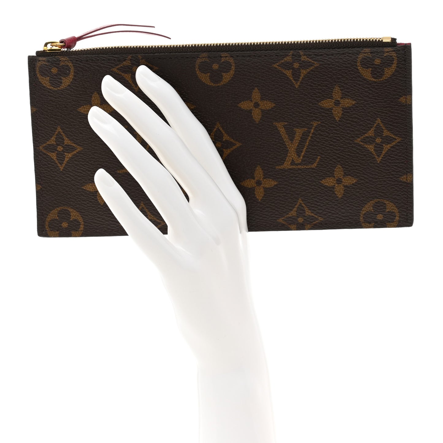 Monogram Felicie Chain Wallet Zippered Insert Fuchsia