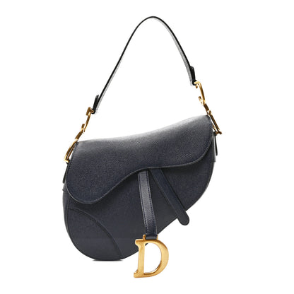 Christian Dior Grained Calfskin Saddle Bag Navy 1 of 10