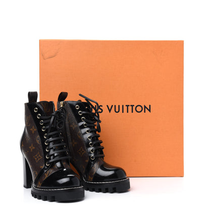 Louis Vuitton Patent Calfskin Monogram Star Trail Ankle Boots 35 Black 16 of 16