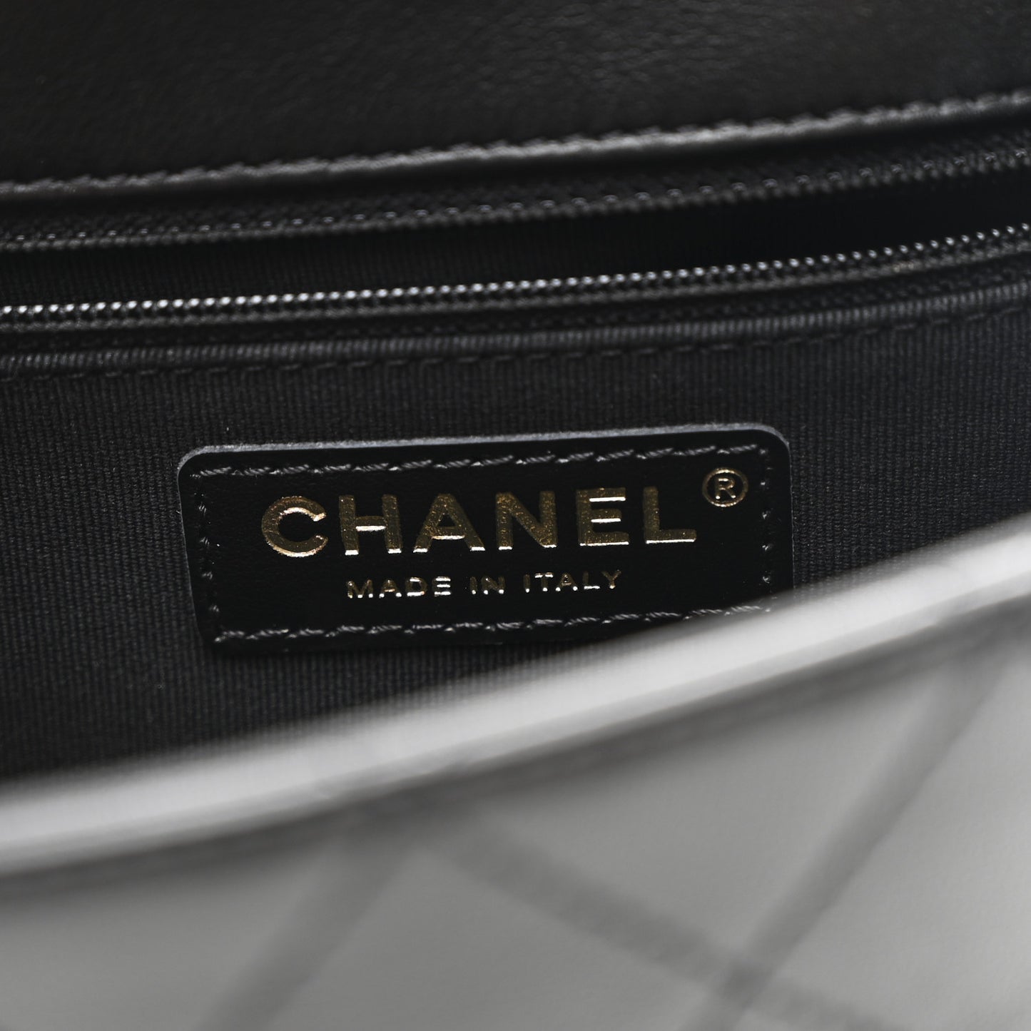 Calfskin Stitched Chain Flap Black