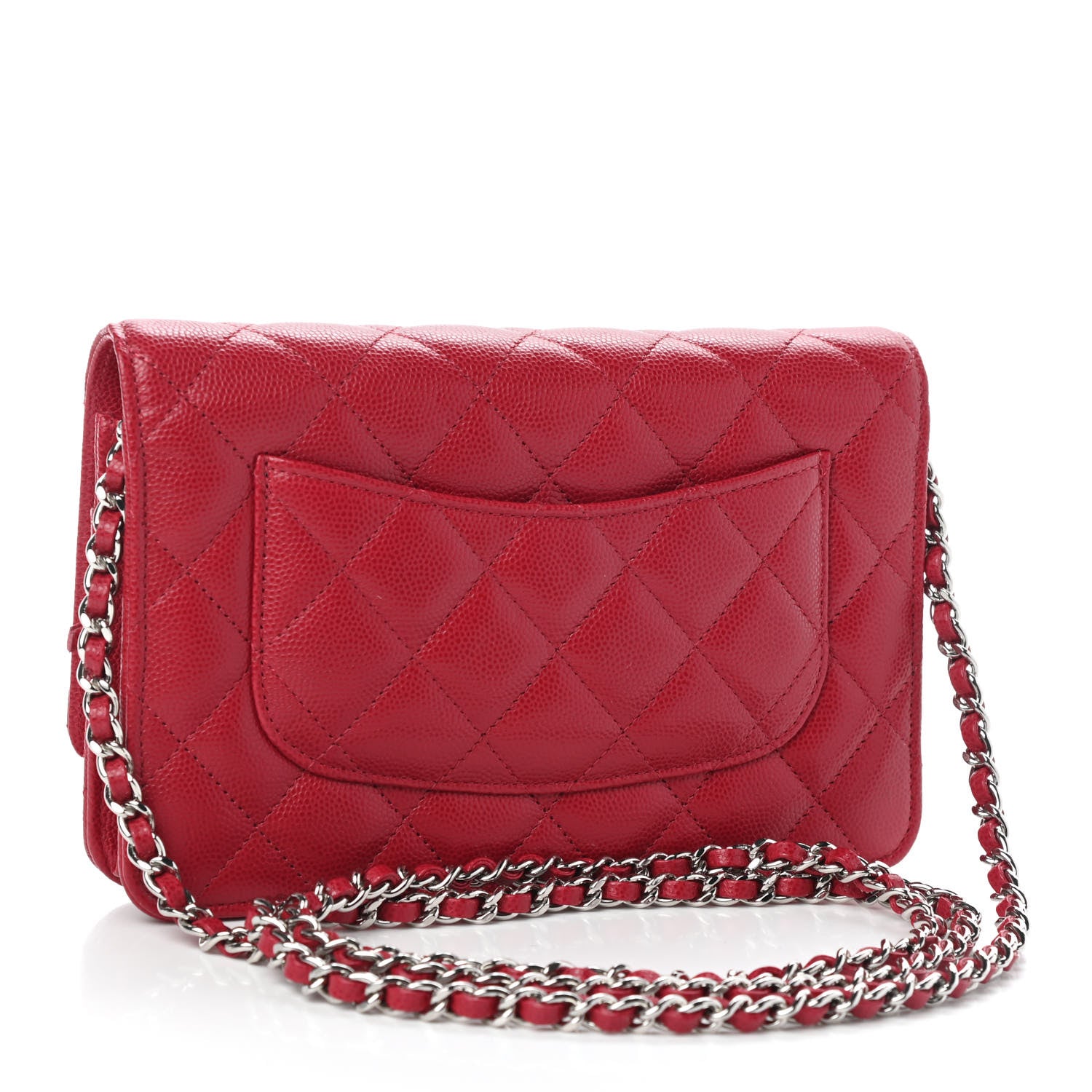 Chanel Caviar Quilted Wallet On Chain WOC Dark Pink 2 of 9