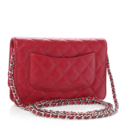 Chanel Caviar Quilted Wallet On Chain WOC Dark Pink 2 of 9