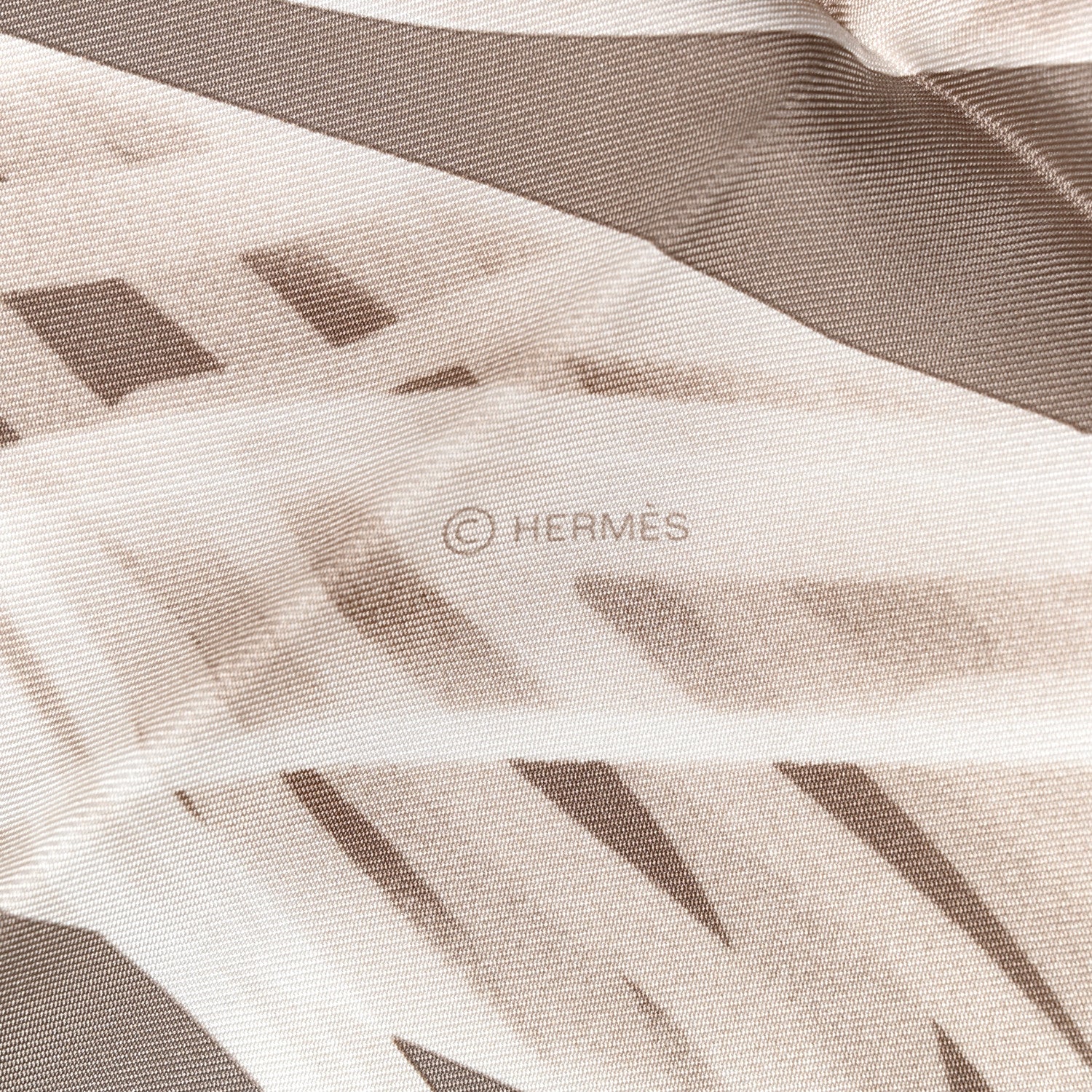Hermes Silk Please Check In Scarf 90 Gris Perle Etoupe 5 of 6