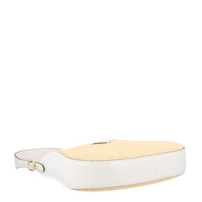Prada Paglia Spazzolato Shoulder Bag Naturale White 4 of 10