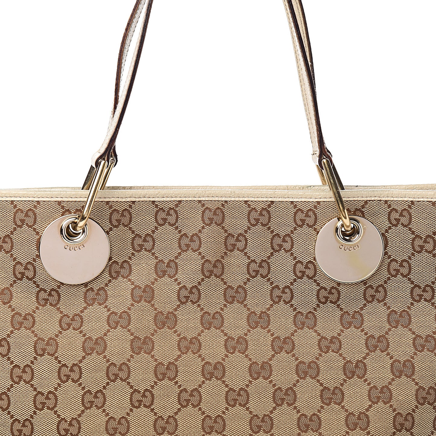 Monogram Large Eclipse Tote Beige White