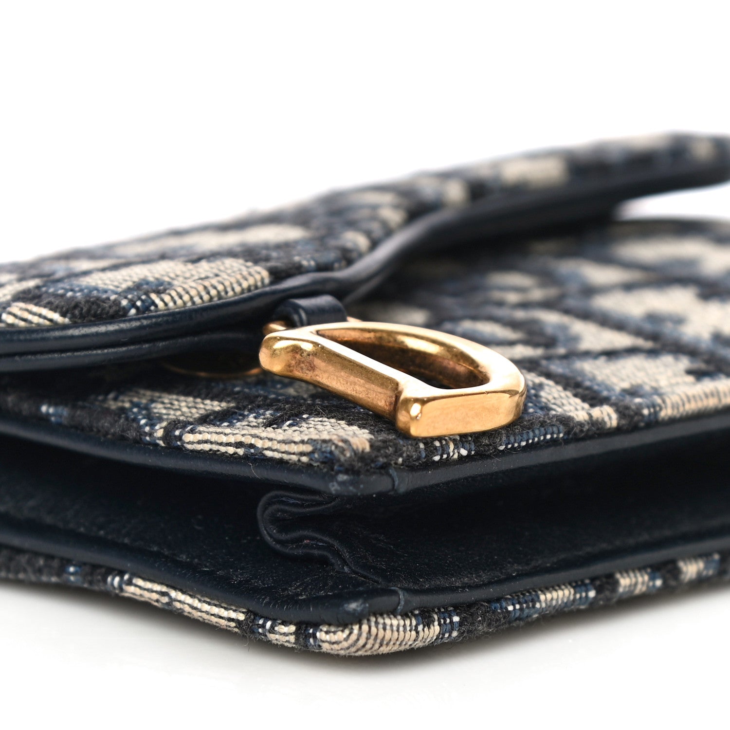 Christian Dior Oblique Saddle Card Holder Blue 8 of 13