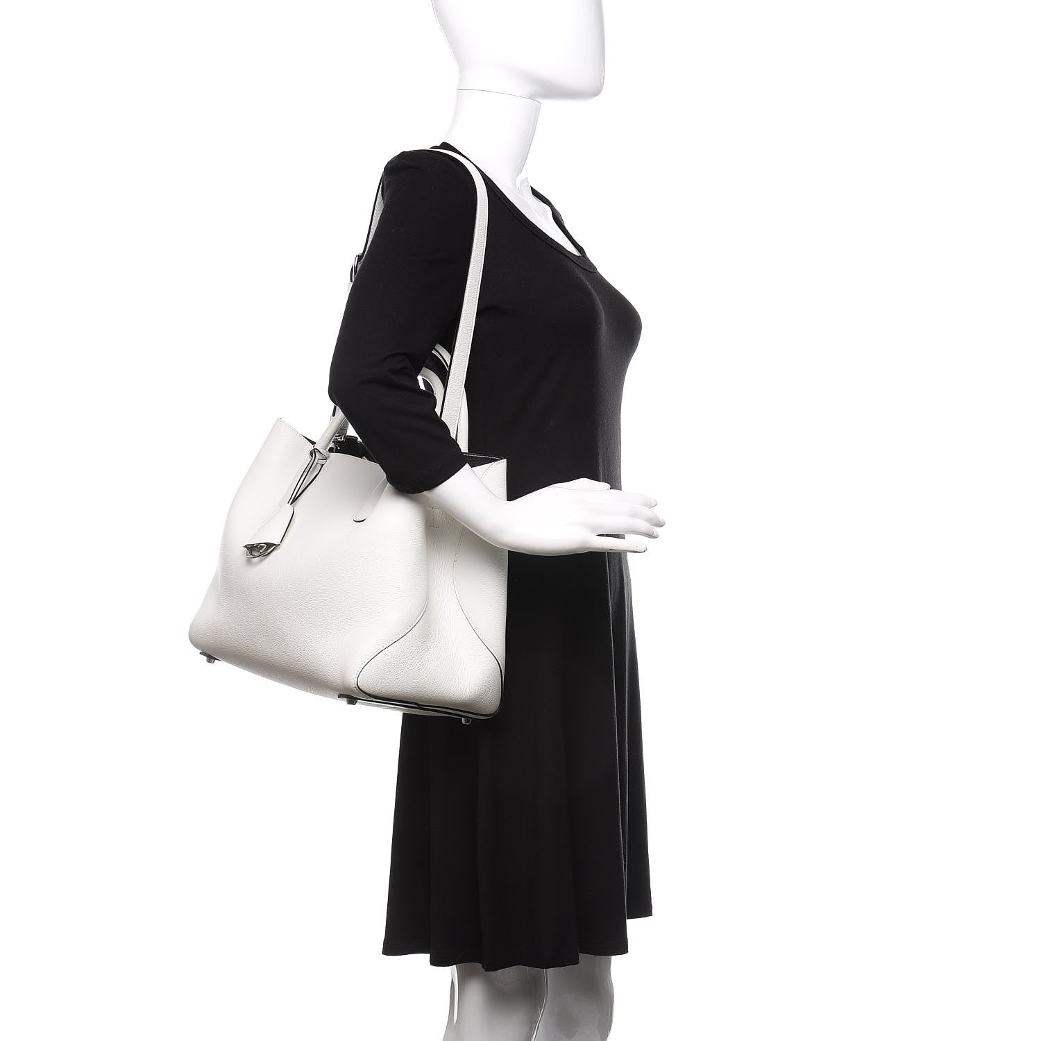 Christian Dior Supple Grained Calfskin Large Open Bar Tote White 2 of 11