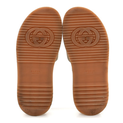 Gucci Monogram Maxi GG Angelina Platform 55mm Slide Sandals 38.5 Camel Ebony 6 of 9