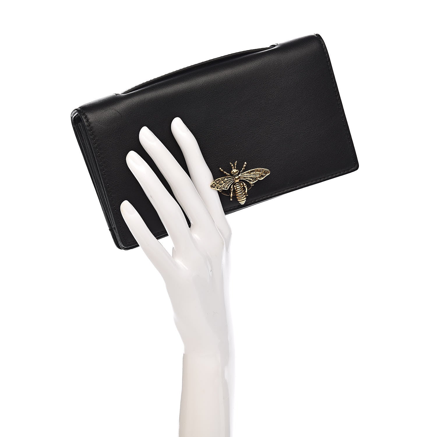 Christian Dior Calfskin Bee Clutch Black 2 of 8